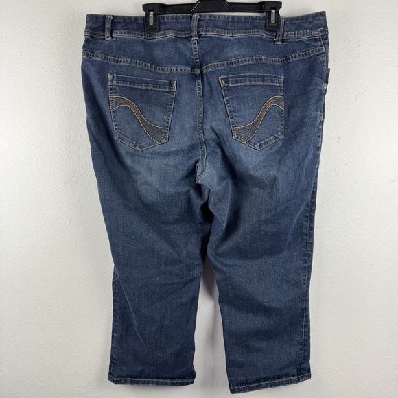 LANE BRYANT Womens Capri blue denim jeans - Genius Fit - SIZE 20‎ - Picture 2 of 8
